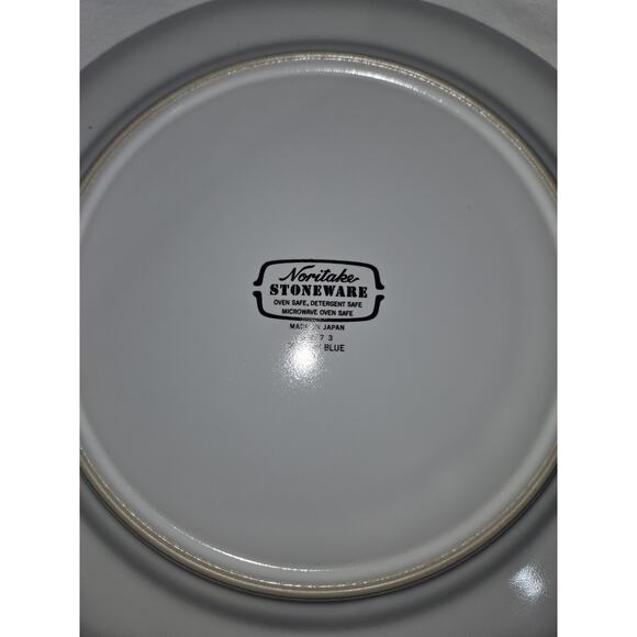 Vtg Lot 2 Noritake Stoneware Japan VICTORY BLUE 8673 Floral 10.75” Dinner Plates - Picture 4 of 4